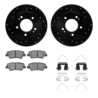 R1 Concepts® - Drilled and Slotted Rear Brake Kit with Optimum OE Pads