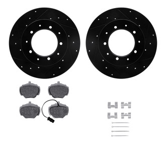 R1 Concepts® - Drilled and Slotted Rear Brake Kit with Optimum OE Pads