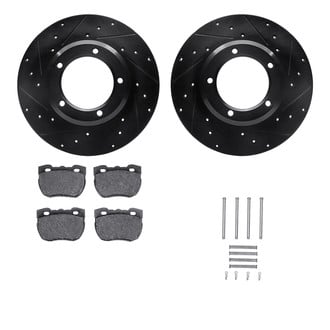 R1 Concepts® - Drilled and Slotted Front Brake Kit with Optimum OE Pads
