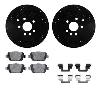 R1 Concepts® - Drilled and Slotted Rear Brake Kit with Optimum OE Pads