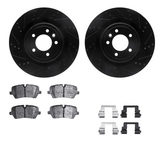 R1 Concepts® - Drilled and Slotted Rear Brake Kit with Optimum OE Pads