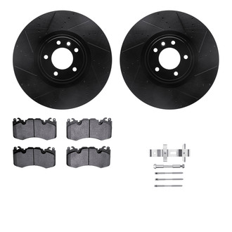 R1 Concepts® - Drilled and Slotted Front Brake Kit with Optimum OE Pads