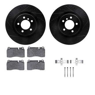 R1 Concepts® - Drilled and Slotted Front Brake Kit with Optimum OE Pads