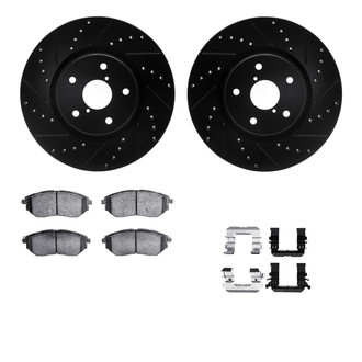 R1 Concepts® - Drilled and Slotted Front Brake Kit with Optimum OE Pads