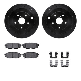 R1 Concepts® - Drilled and Slotted Rear Brake Kit with Optimum OE Pads