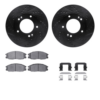 R1 Concepts® - Drilled and Slotted Front Brake Kit with Optimum OE Pads