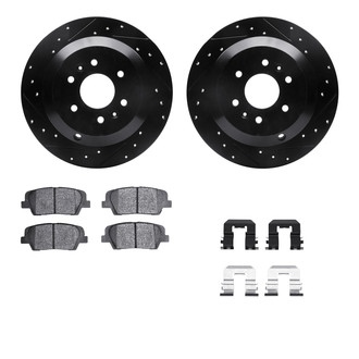 R1 Concepts® - Drilled and Slotted Rear Brake Kit with Optimum OE Pads