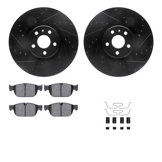 R1 Concepts® - Drilled and Slotted Front Brake Kit with Optimum OE Pads