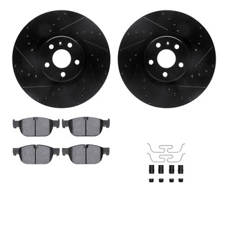 R1 Concepts® - Drilled and Slotted Front Brake Kit with Optimum OE Pads