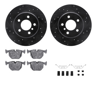 R1 Concepts® - Drilled and Slotted Rear Brake Kit with Optimum OE Pads