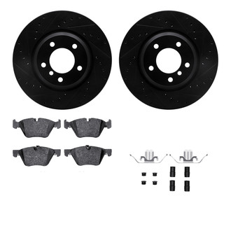 R1 Concepts® - Drilled and Slotted Front Brake Kit with Optimum OE Pads