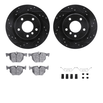 R1 Concepts® - Drilled and Slotted Rear Brake Kit with Optimum OE Pads