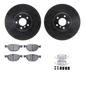R1 Concepts® - Drilled and Slotted Front Brake Kit with Optimum OE Pads