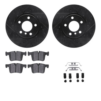 R1 Concepts® - Drilled and Slotted Front Brake Kit with Optimum OE Pads