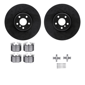 R1 Concepts® - Drilled and Slotted Front Brake Kit with Optimum OE Pads