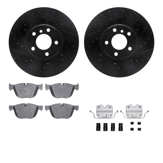 R1 Concepts® - Drilled and Slotted Front Brake Kit with Optimum OE Pads