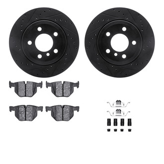 R1 Concepts® - Drilled and Slotted Rear Brake Kit with Optimum OE Pads