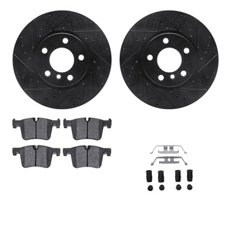 R1 Concepts® - Drilled and Slotted Front Brake Kit with Optimum OE Pads
