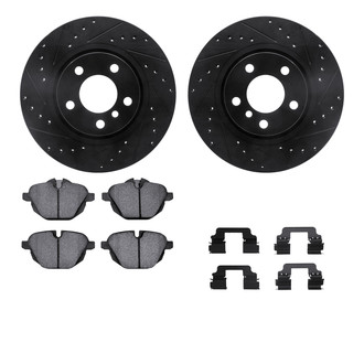 R1 Concepts® - Drilled and Slotted Rear Brake Kit with Optimum OE Pads