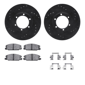 R1 Concepts® - Drilled and Slotted Front Brake Kit with Optimum OE Pads