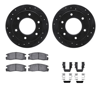R1 Concepts® - Drilled and Slotted Rear Brake Kit with Optimum OE Pads