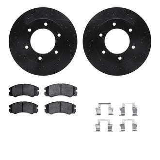 R1 Concepts® - Drilled and Slotted Front Brake Kit with Optimum OE Pads