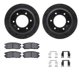 R1 Concepts® - Drilled and Slotted Rear Brake Kit with Optimum OE Pads