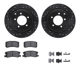 R1 Concepts® - Drilled and Slotted Rear Brake Kit with Optimum OE Pads