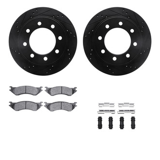R1 Concepts® - Drilled and Slotted Rear Brake Kit with Optimum OE Pads