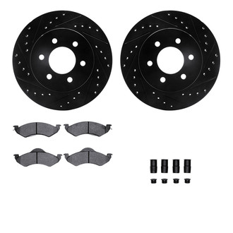 R1 Concepts® - Drilled and Slotted Front Brake Kit with Optimum OE Pads
