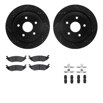 R1 Concepts® - Drilled and Slotted Rear Brake Kit with Optimum OE Pads