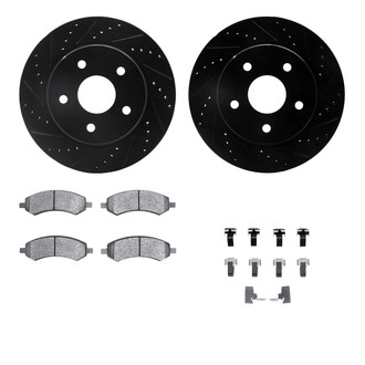 R1 Concepts® - Drilled and Slotted Front Brake Kit with Optimum OE Pads