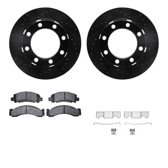 R1 Concepts® - Drilled and Slotted Front Brake Kit with Optimum OE Pads