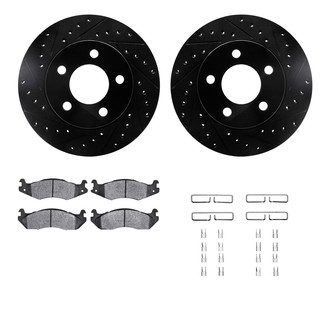 R1 Concepts® - Drilled and Slotted Front Brake Kit with Optimum OE Pads