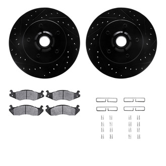 R1 Concepts® - Drilled and Slotted Front Brake Kit with Optimum OE Pads