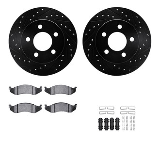 R1 Concepts® - Drilled and Slotted Front Brake Kit with Optimum OE Pads