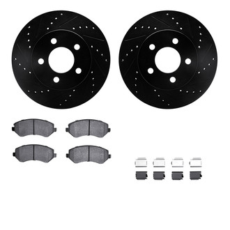 R1 Concepts® - Drilled and Slotted Front Brake Kit with Optimum OE Pads