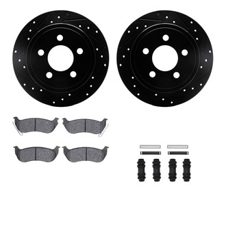 R1 Concepts® - Drilled and Slotted Rear Brake Kit with Optimum OE Pads