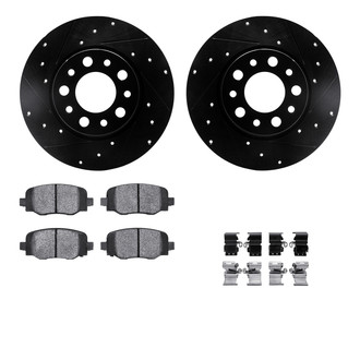 R1 Concepts® - Drilled and Slotted Rear Brake Kit with Optimum OE Pads