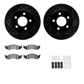 R1 Concepts® - Drilled and Slotted Front Brake Kit with Optimum OE Pads