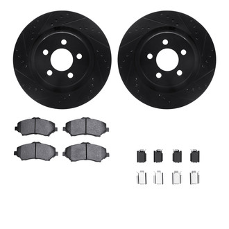 R1 Concepts® - Drilled and Slotted Front Brake Kit with Optimum OE Pads