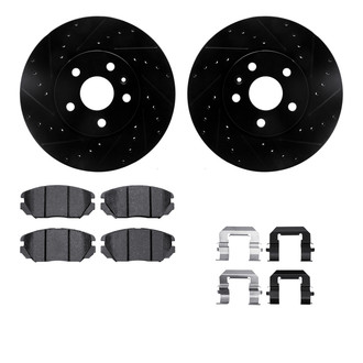 R1 Concepts® - Drilled and Slotted Front Brake Kit with Optimum OE Pads