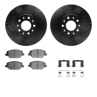 R1 Concepts® - Drilled and Slotted Front Brake Kit with Optimum OE Pads