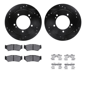 R1 Concepts® - Drilled and Slotted Front Brake Kit with Optimum OE Pads