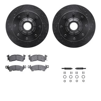 R1 Concepts® - Drilled and Slotted Front Brake Kit with Optimum OE Pads