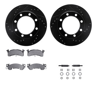 R1 Concepts® - Drilled and Slotted Front Brake Kit with Optimum OE Pads