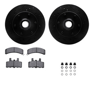 R1 Concepts® - Drilled and Slotted Front Brake Kit with Optimum OE Pads