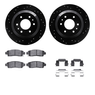 R1 Concepts® - Drilled and Slotted Rear Brake Kit with Optimum OE Pads