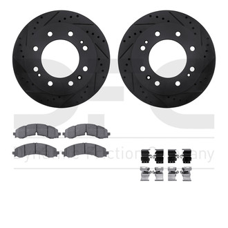 R1 Concepts® - Drilled and Slotted Front Brake Kit with Optimum OE Pads