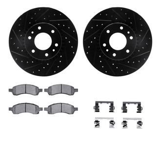R1 Concepts® - Drilled and Slotted Front Brake Kit with Optimum OE Pads